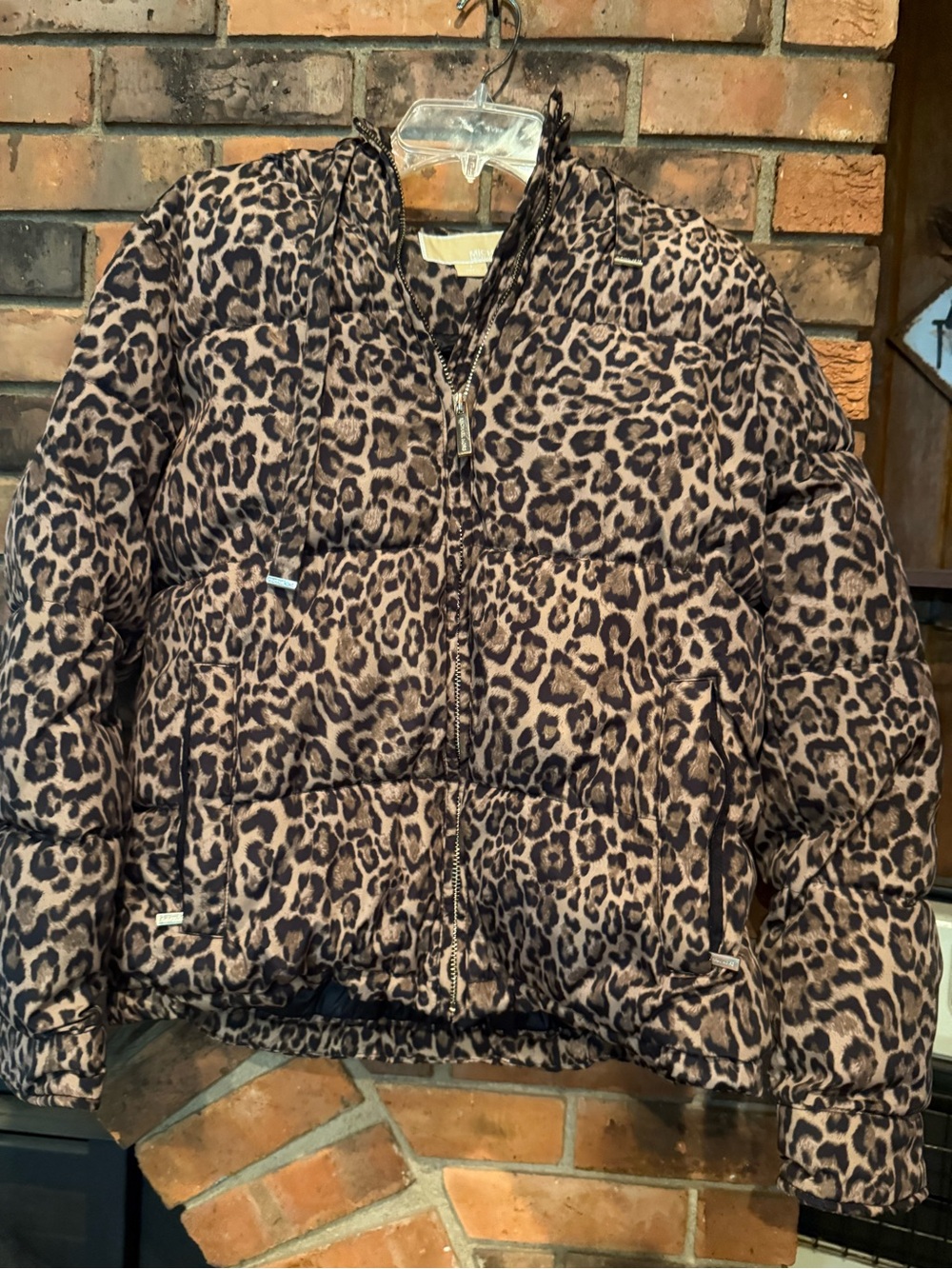 Women’s SMALL Michael Kors Leopard Print Puffer Jacket - Browns